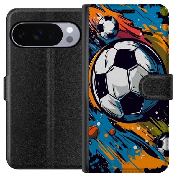 Plånboksfodral till Google Pixel 10 Pro med Fotbollar
