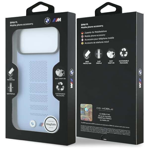 BMW Mobilskal För iPhone 18 Pro/17 Pro Magsafe M Blue Perfo - Blå