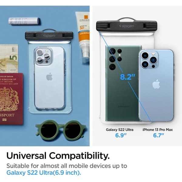 Spigen Universala Vattentät Mobilväskor A601 - Crystal Clear