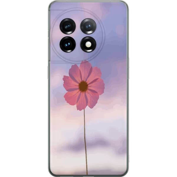 Taske til OnePlus 11 med lyserød blomst