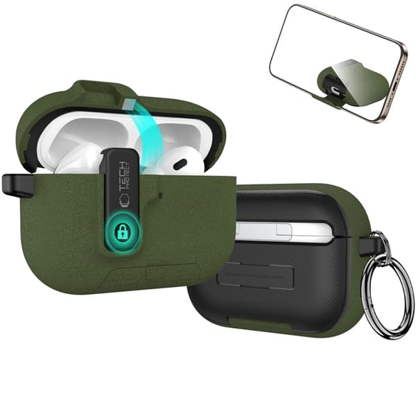 Tech-Protect Apple Airpods Pro 3 Etui Slim Hook - Olivengrøn