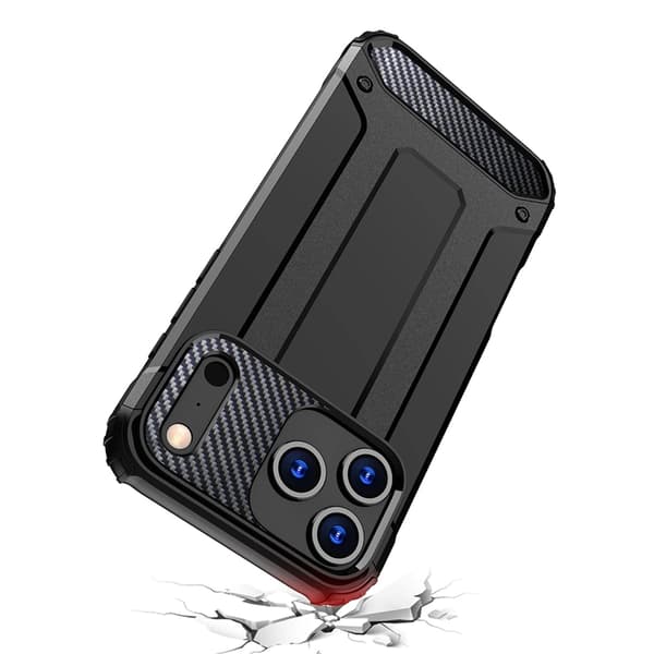 Telefontaske til iPhone 17 Pro Max Hybrid Armor - Sort