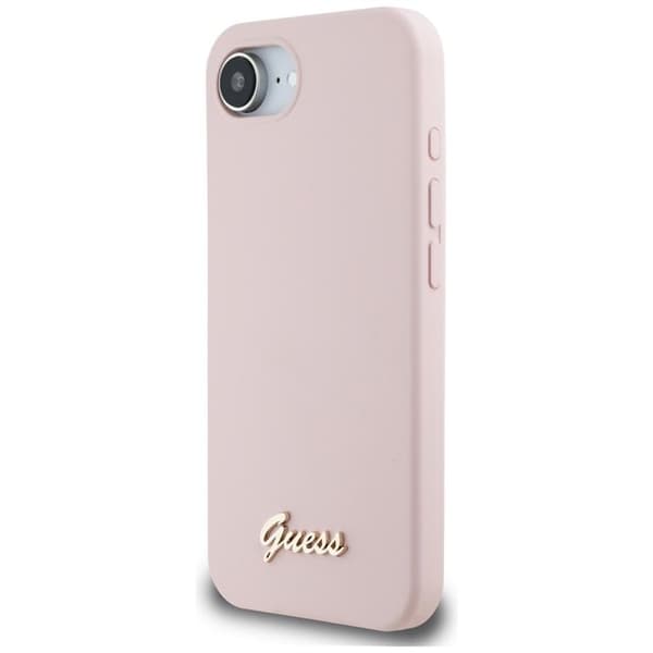 Guess Mobilskal till iPhone 16e MagSafe Silikon Script Metal Logo