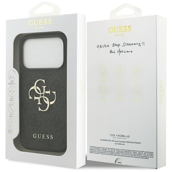 Guess Telefontaske til iPhone 17 Pro 4G Stort Logo - Sort