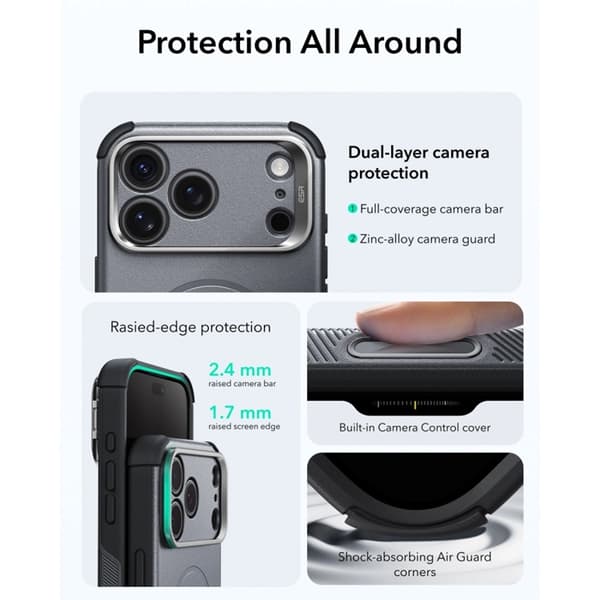 ESR Mobilskal För iPhone 17 Pro Max/18 Pro Max Magsafe Cyber Tough Kickstand
