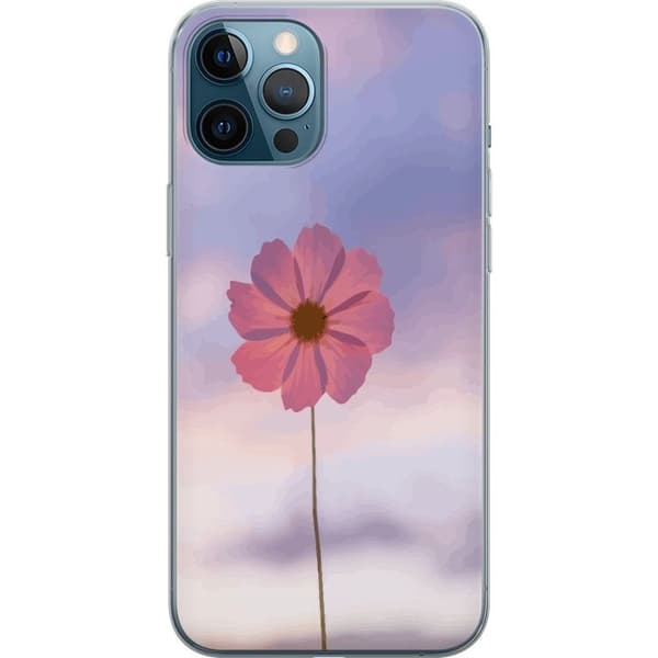 Telefontaske til Apple iPhone 12 Pro Max med lyserød blomst