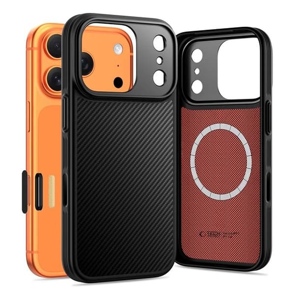 Tech-Protect telefontaske til iPhone 17 Pro Max Magsafe Kevlar Aramid - Sort