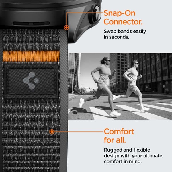 Spigen Armbånd Til Garmin Quick Release 22mm Active Athlex Air - Sort/Orange
