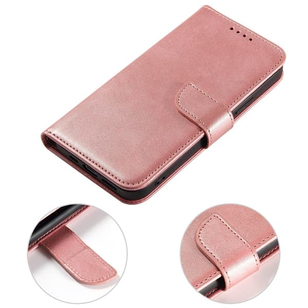 iPhone 15 Plus Plånboksfodral Magnet Stativ - Rosa