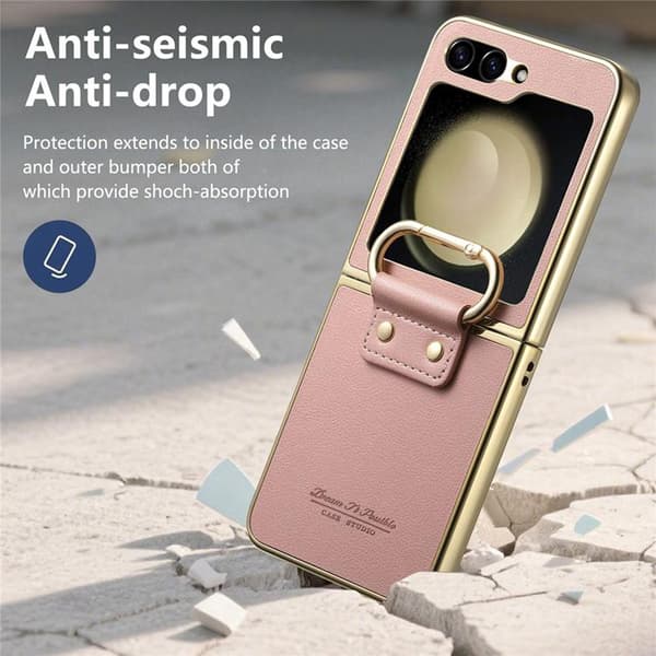 Mobilskal för Galaxy Z Flip 6 Electroplating Ring Kickstand