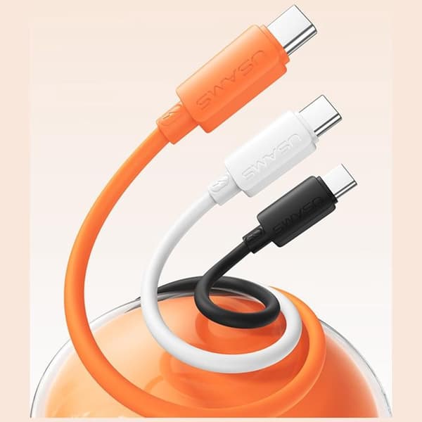 USAMS USB-C til USB-C 60W Kabel 3A 1m Silikone U98 - Sort