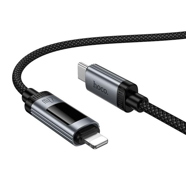 HOCO USB-C til Lightning 27W Kabel 1.2m med Display U148 - Sort