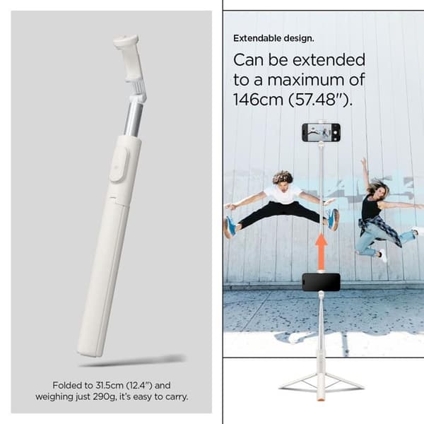 Spigen Selfie Stick Stativ Bluetooth S541W - Hvid