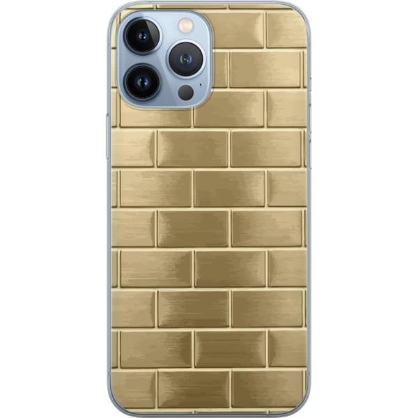 Telefontaske til Apple iPhone 13 Pro Max med gyldne mursten