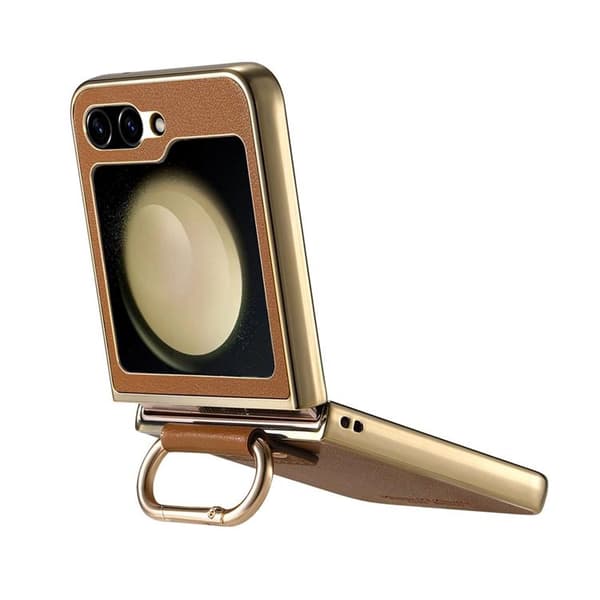 Mobilskal för Galaxy Z Flip 6 Electroplating Ring Kickstand