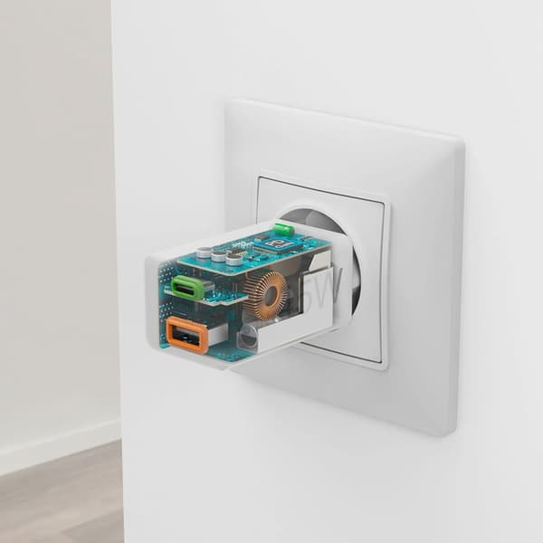 Hama Snabbladdare 45W 1xUSB-C 1xUSB-A GaN - Vit