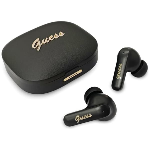 Guess TWS In-ear Hovedtelefoner Script Metal Logo - Sort