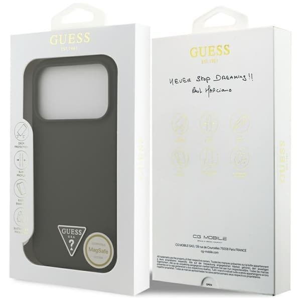 Guess Mobilskal till iPhone 17 Pro MagSafe Silikon Triangle Logo - Khaki