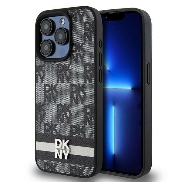 DKNY Mobilskal till iPhone 15 Pro MagSafe Läder Checkered Mono
