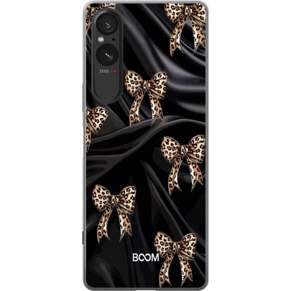 Telefontaske til Sony Xperia 5 V med Leopard Bow