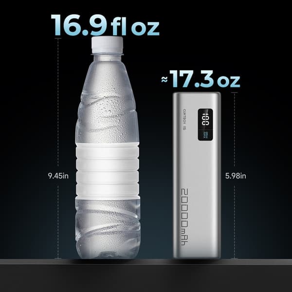 Cuktech Powerbank 20000 mAh 100W 2xUSB-C 1xUSB-A - Grå