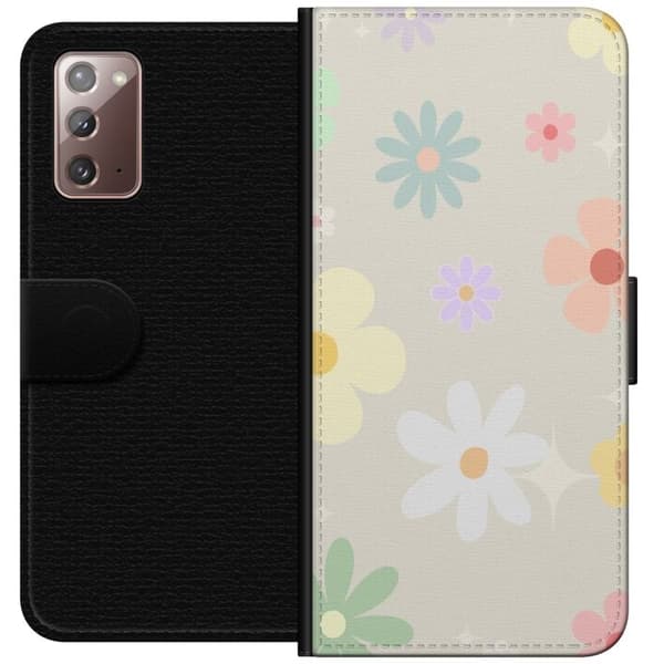 Plånboksfodral till Samsung Galaxy Note20 med fejdande blommor