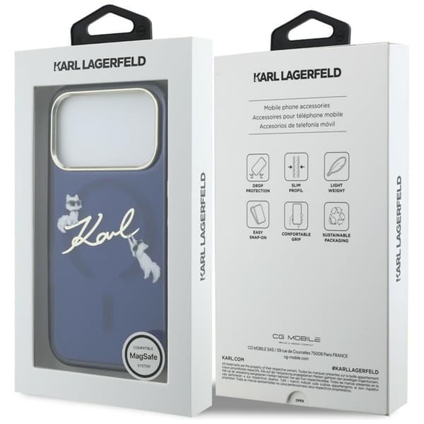 Karl Lagerfeld Telefontaske til iPhone 17 Pro Max Magsafe Choupettes Karl Script