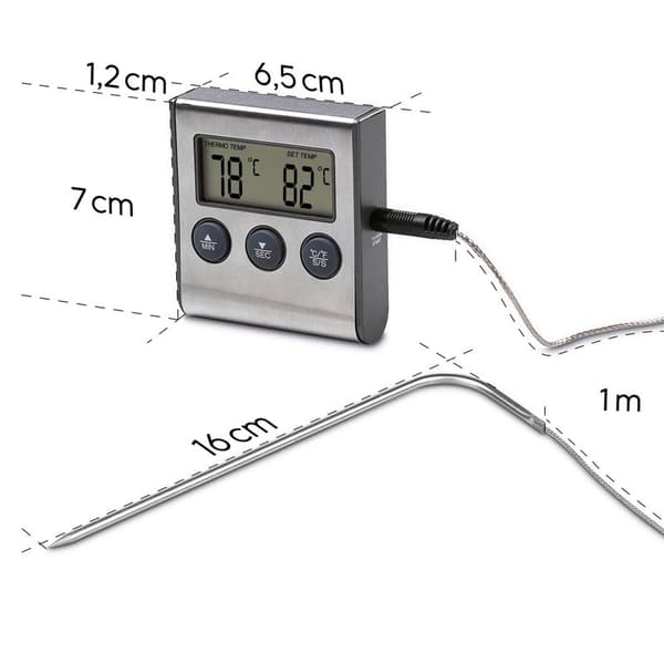 XAVAX Kødtermometer Digital Timer Kabelsensor