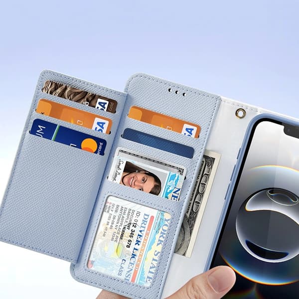 Dux Ducis iPhone 16e Plånboksfodral Lawa Läder - Blå