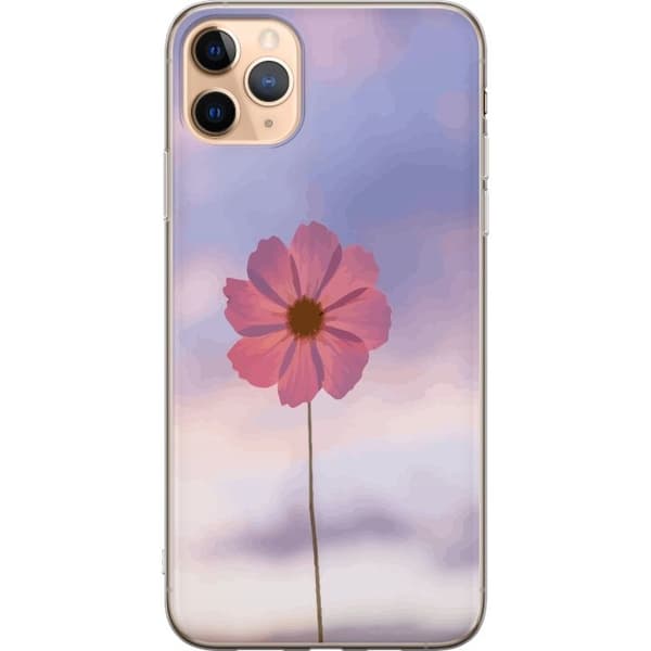 Telefontaske til Apple iPhone 11 Pro Max med lyserød blomst