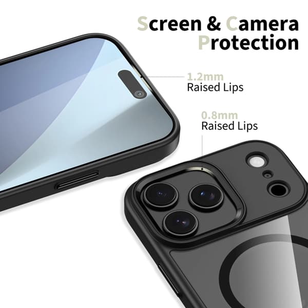 Tech-Protect Telefontaske til iPhone 17 Pro Max Magsafe Matte - Sort/Klar