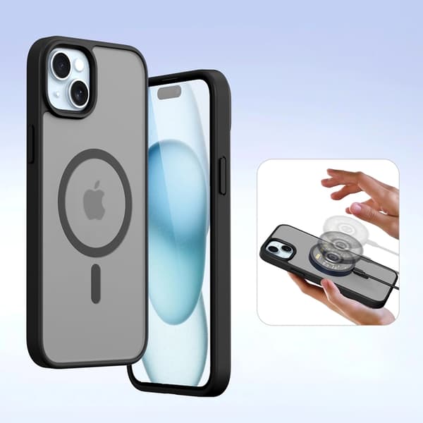 Dux Ducis iPhone 15 Pung Etui Lawa Læder - Sort