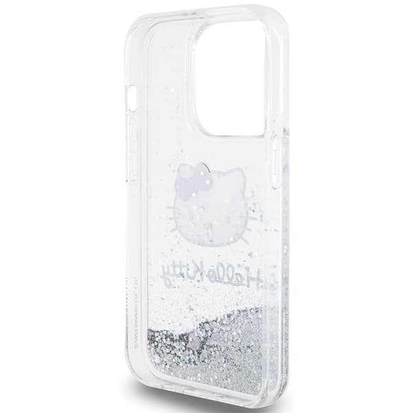 Hello Kitty iPhone 14 Pro Skal MagSafe Glitter Charms Silver