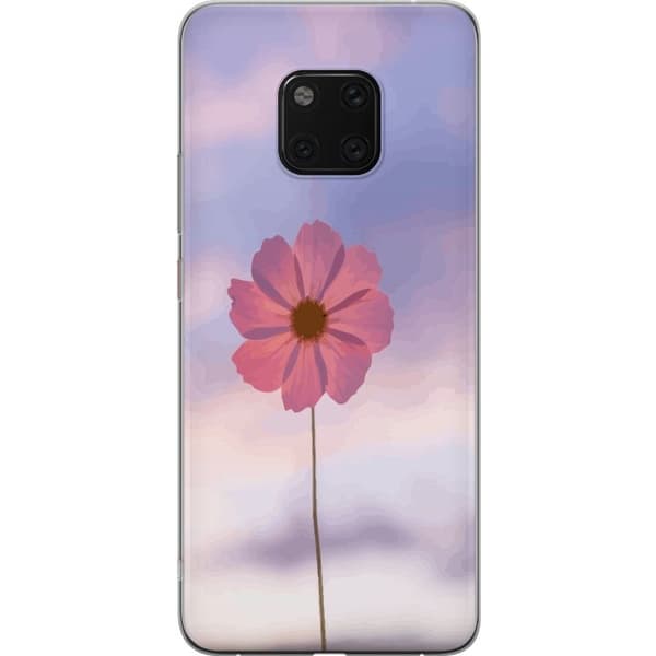 Mobiletui til Huawei Mate 20 Pro med Lyserød Blomst