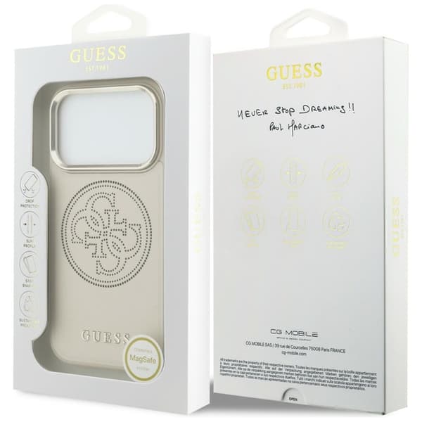 Guess Mobilskal För iPhone 17 Pro Max MagSafe  Perforated 4G - Beige