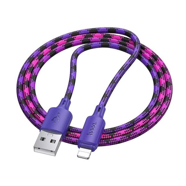 HOCO USB-A till Lightning Kabel 2.4A 1m Nylon X116 - Gradient Lila