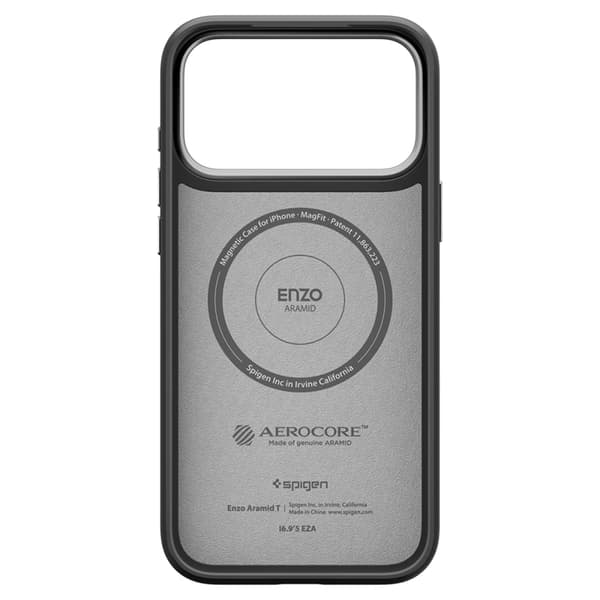 Spigen Telefontaske til iPhone 17 Pro Max Magsafe Enzo Aramid - Sort/Sølv