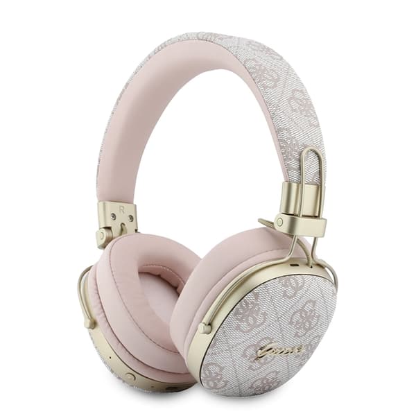 Guess On-Ear Hörlurar Bluetooth ENC Metal 4G Script Logo - Rosa
