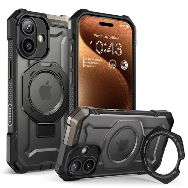 Supcase Telefontaske til iPhone 17 Magsafe Kickstand UB Grip - Sort