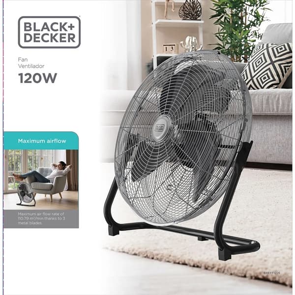 Black&Decker Gulvventilator 120W - Sort