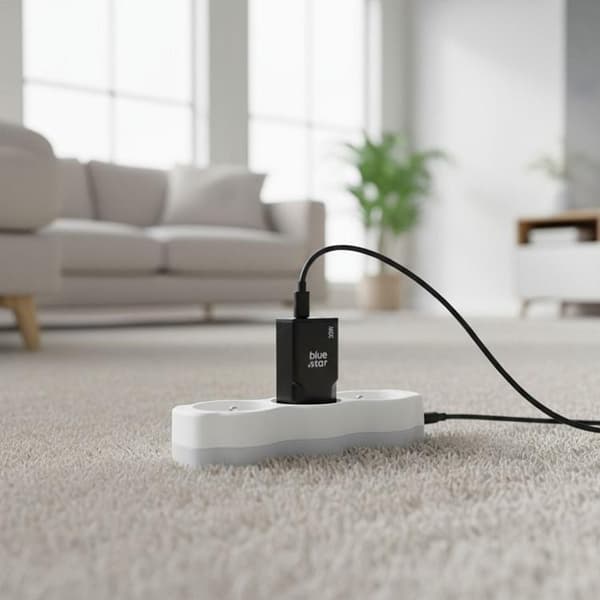 Blue Star Hurtigoplader PD 30W 2xUSB-C GaN QC4.0 3A - Sort