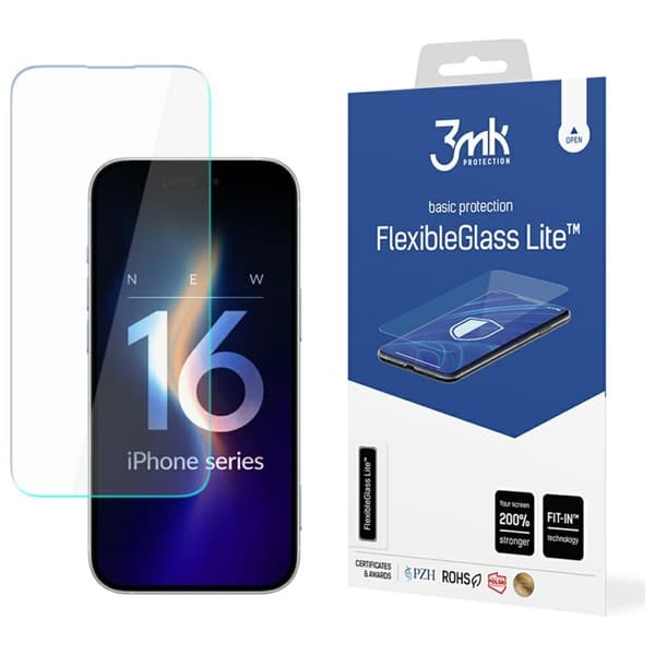 3MK iPhone 16 Pro Max -näytönsuoja FlexibleGlass Lite - Läpinäkyvä
