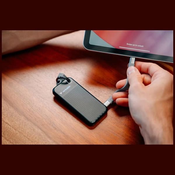 Verbatim Ekstern harddisk Pocket SSD 256GB USB-C 3.2 Gen 2 - Sort/Grå