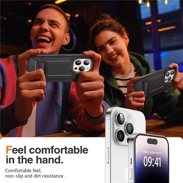Mobilskal till iPhone 13 Pro Kickstand Shockproof - Svart