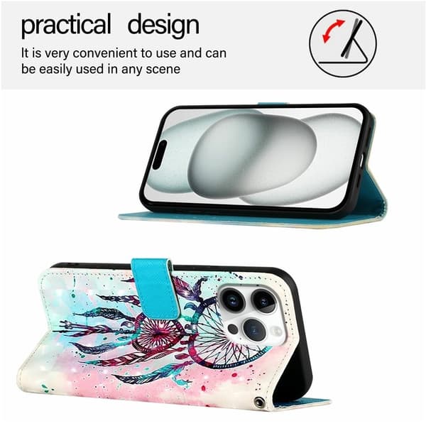 iPhone 16 Pro Plånboksfodral Printing Pattern Med Rem