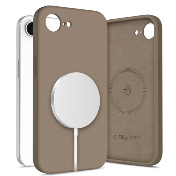 Tech-Protect Telefontaske til iPhone 16e/17e Magsafe Silikone - Brun