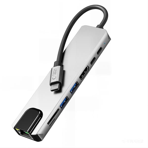 Tech-Protect USB Hub HDMI 4k PD100W RJ45 1000MB/S - Space Grey