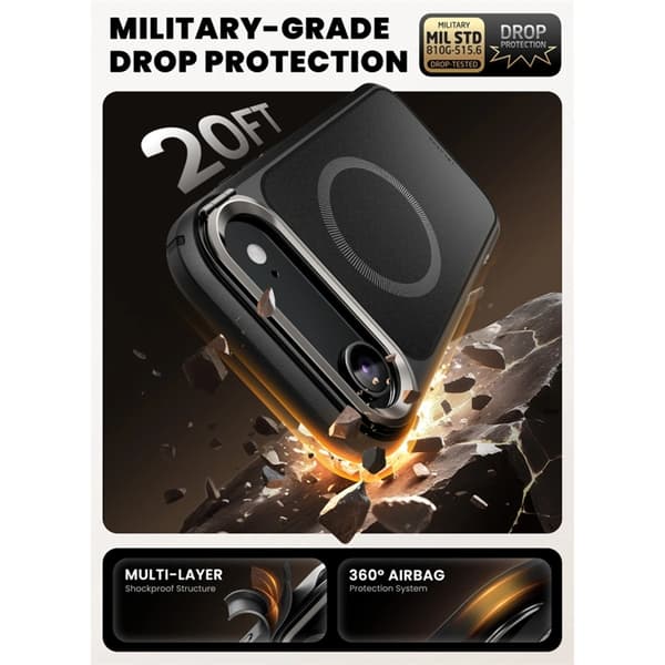 Supcase Telefontaske til iPhone Air Magsafe Ares Flip - Sort