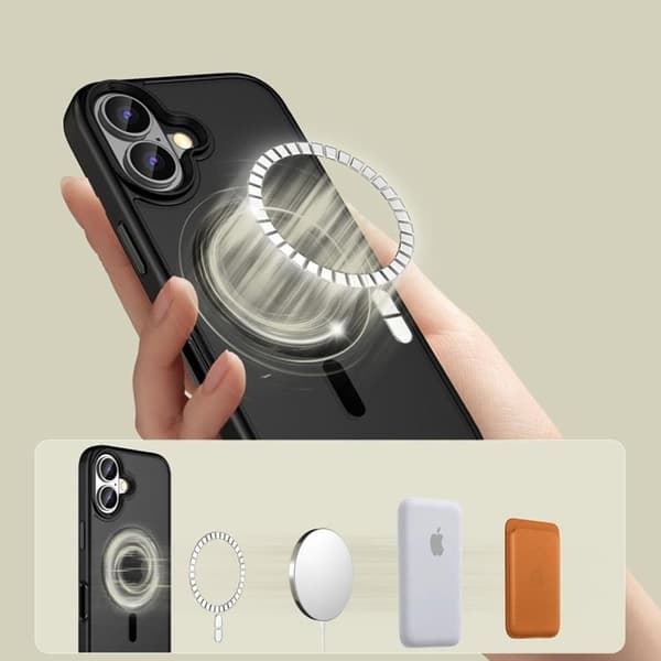 Tech-Protect Telefontaske til iPhone 16 Magsafe Magmat - Matt Sort