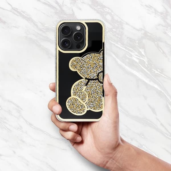 Telefontaske til iPhone 16 Bamse - Guld